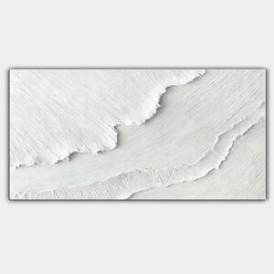 Peinture monochrome blanche aux reliefs et textures délicatement superposés